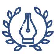 legal notices icon with ink pen illustration